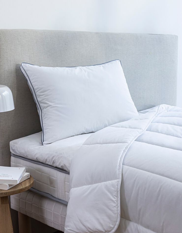 Oreiller percale coton microgel moelleux (blanc)