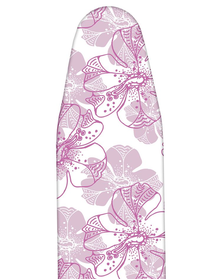 Housse repassage bi-extensible imprimée fleurs (rose) Housse repassage bi-extensible imprimée fleurs (rose)