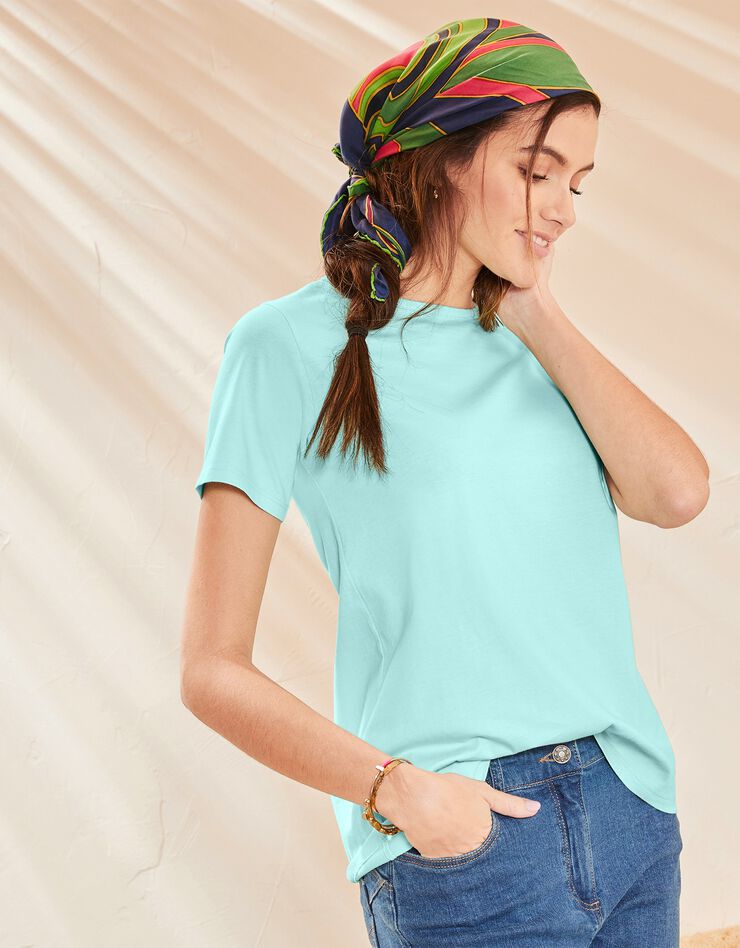 Tee-shirt manches courtes uni (aqua)