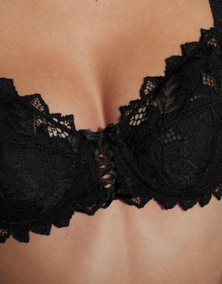 Soutien-gorge forme emboîtante dentelle unie Arum - avec armatures (noir)