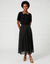Jupe longue, voile plumetis, taille &eacute;lastiqu&eacute;e (noir)
