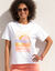 T-shirt imprimé, volume loose (blanc / pêche)