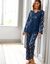 Pyjama pantalon imprimé fleurs - pur coton (marine)