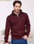 Pull col camionneur maille irlandaise (bordeaux chiné)