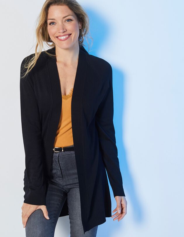 Gilet long porter ouvert (noir)