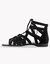 Sandales spartiates dessus strass (noir)