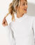 T-shirt col montant manches smockées (blanc)