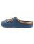 Chaussons mules fleur appliquée - largeur confort (bleu indigo)