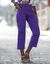 Pantacourt droit stretch (violet)