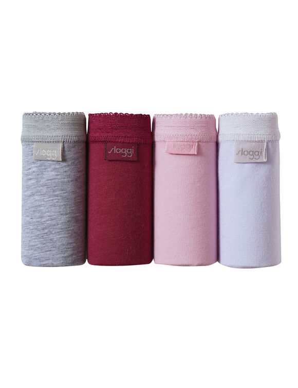 Culotte midi Basic+, lot de 3 achet&eacute;es +  GRATUITE (1) (gris + prune + rose + parme)