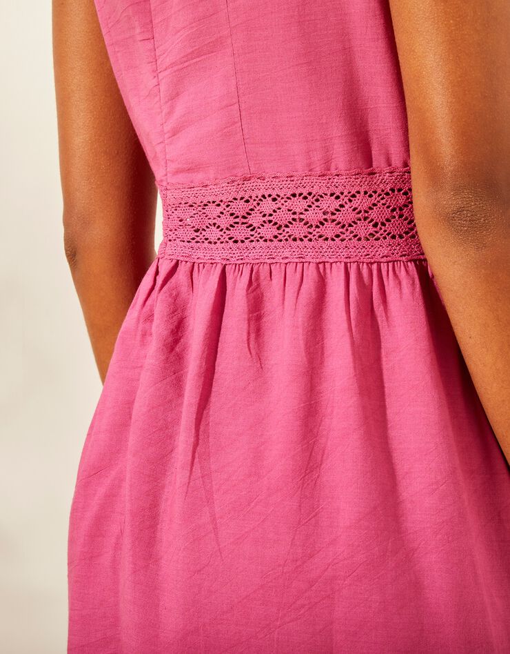 Robe longue sans manches, broderie anglaise (violine) Robe longue sans manches, broderie anglaise (violine)