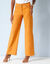 Pantalon couleur coupe large 5 poches (safran)