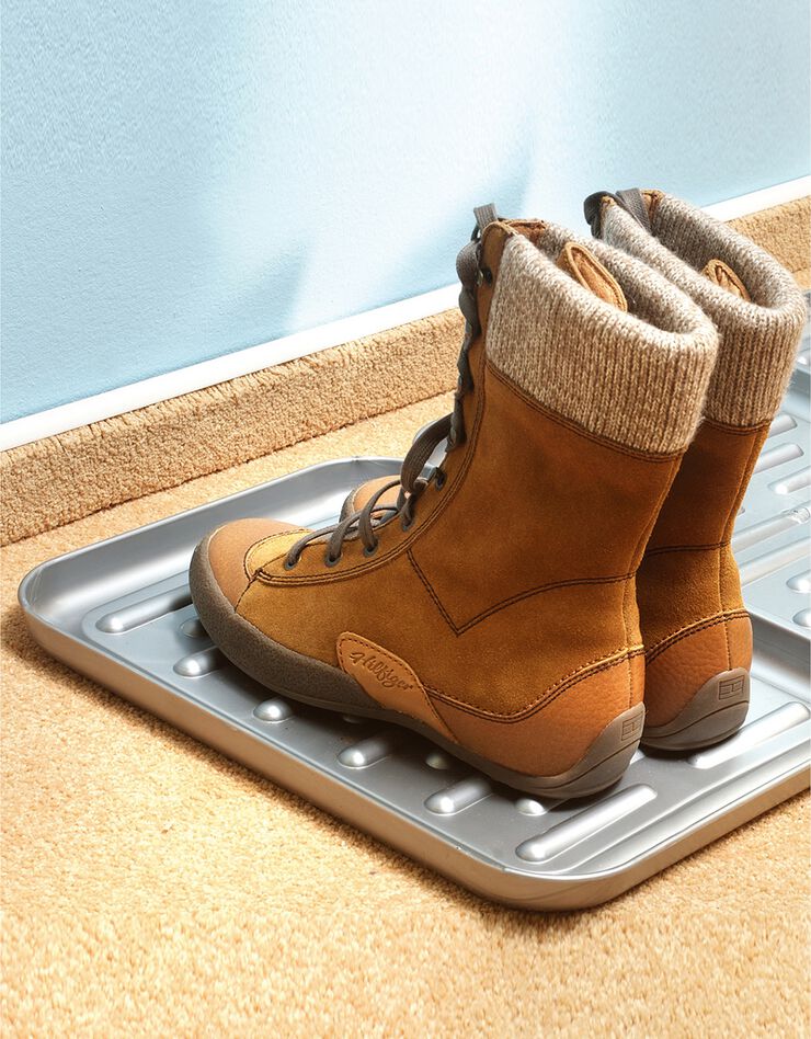 Plateau d’égouttement pour chaussures - lot de 3 (gris)