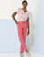 Blouse manches courtes, imprimé fleuri (rose / blanc)