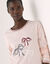 Chemise de nuit manches longues motif noeuds  (rose p&acirc;le)