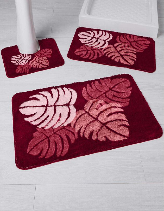 Tapis de bain motif jungle (prune)