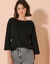 Pull col bateau manches 3/4 (noir)