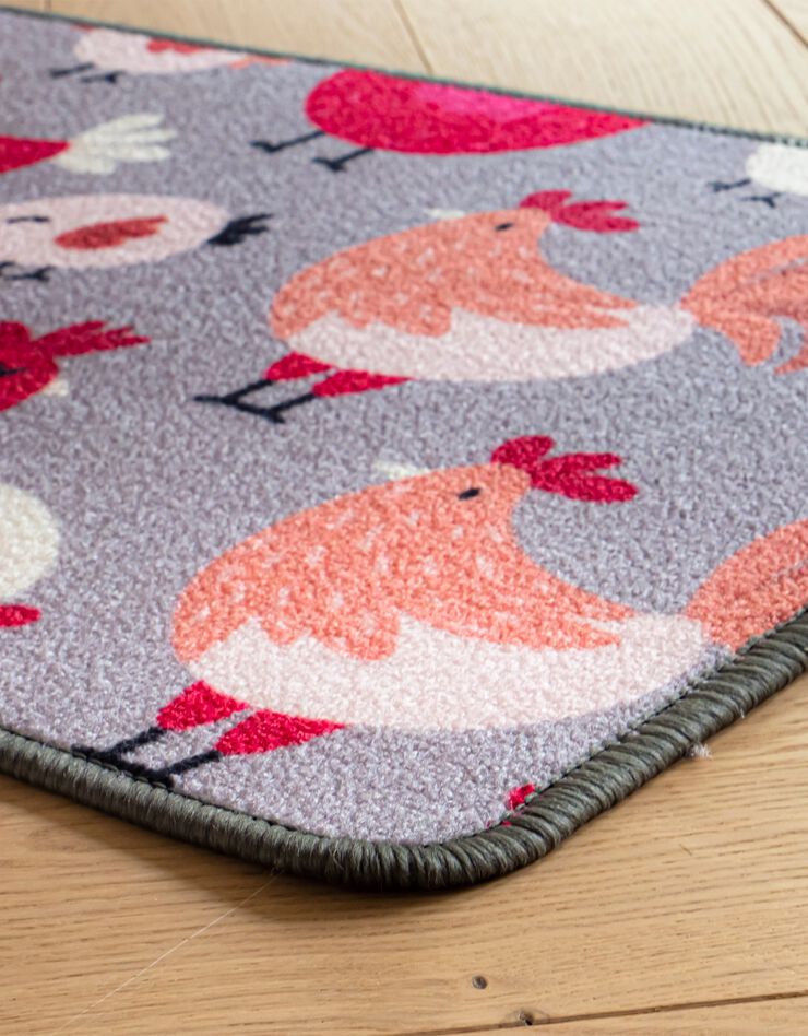 Tapis cuisine motif poules (multicolore) Tapis cuisine motif poules (multicolore)