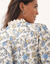 Chemisier boutonné col officier imprimé, gaze de coton (grège / bleu)