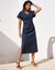 Robe longue en jean, manches courtes (dark blue)
