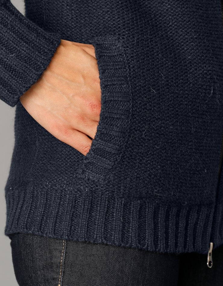 Gilet zippé 30% laine fourré "maille peluche" (marine) Gilet zippé 30% laine fourré "maille peluche" (marine)