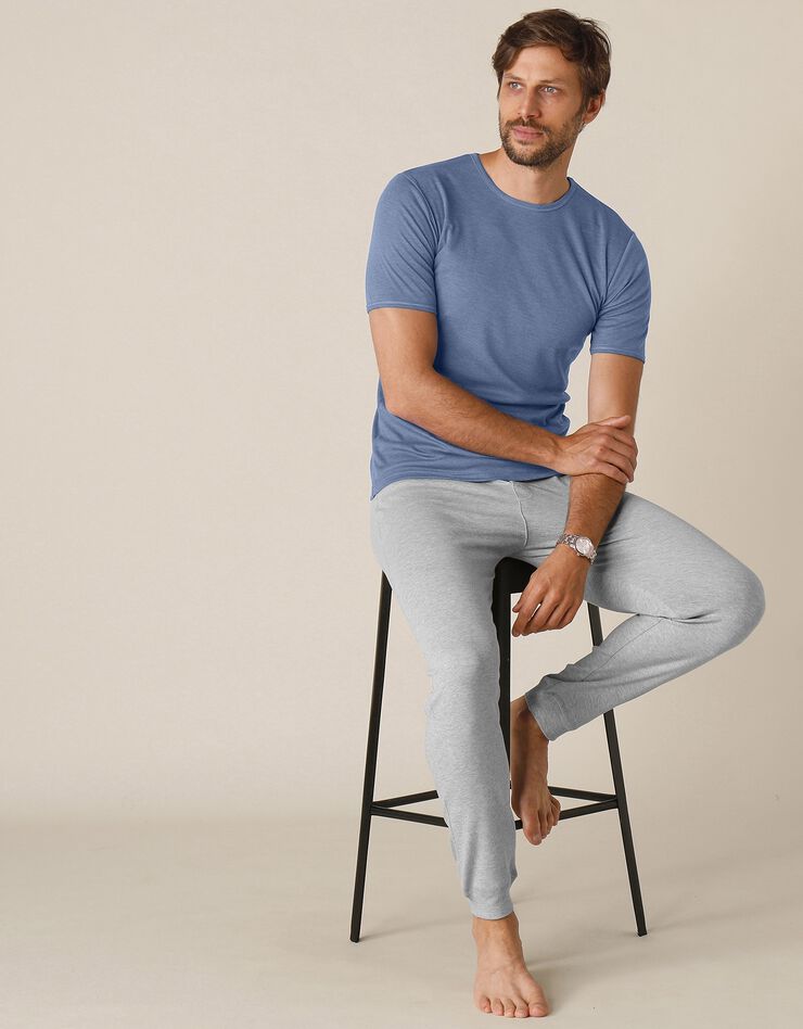Tee-shirt sous-vêtement homme col rond manches courtes polyester - lot de 2 (jeans) Tee-shirt sous-vêtement homme col rond manches courtes polyester - lot de 2 (jeans)