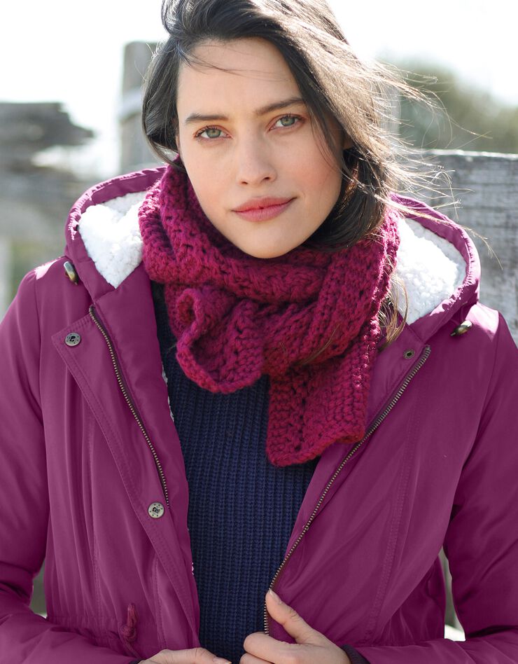 Parka mi-longue doublée maille peluche (prune) Parka mi-longue doublée maille peluche (prune)
