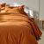 Linge de lit uni polyester-coton Colombine (châtaigne)