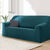 Housse extensible unie canapé fauteuil accoudoirs (bleu canard)