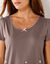 T-shirt imprim&eacute; fleurs - manches courtes (taupe)