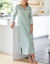 Chemise de nuit manches longues - jersey coton (vert d'eau)