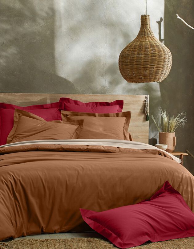 Linge de lit uni coton (caramel)
