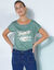T-shirt imprimé peau de bête (kaki / pêche)