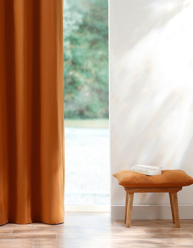 Housse de coussin unie bachette - lot de 2 (caramel)