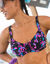 Haut de maillot de bain forme minimiseur imprim&eacute; Lokia - avec armatures flexibles (noir / fuchsia)