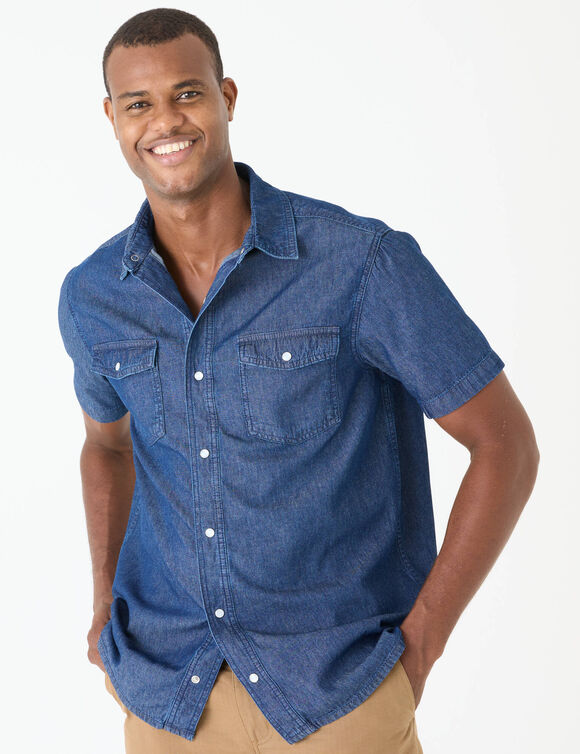 Chemise pressionnée manches courtes (stone)