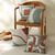 Housse de coussin imprimé "encadrement" - lot de 2 (terracotta / eucalyptus)