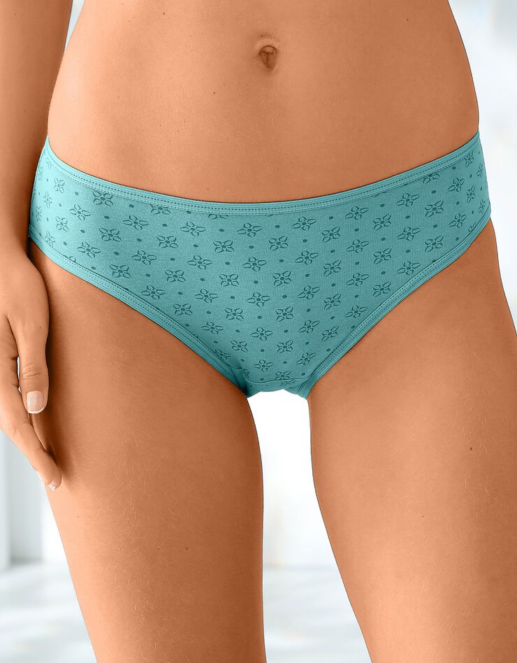 Culotte forme midi en coton stretch imprimé "rosaces"– Lot de 10 (lagon / corail) Culotte forme midi en coton stretch imprimé "rosaces"– Lot de 10 (lagon / corail)