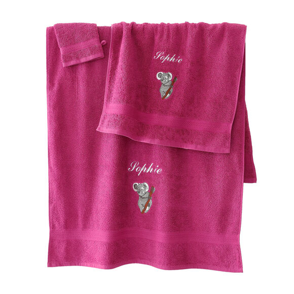 Éponge brodée koala personnalisé - 420 g/m² (bruyère)