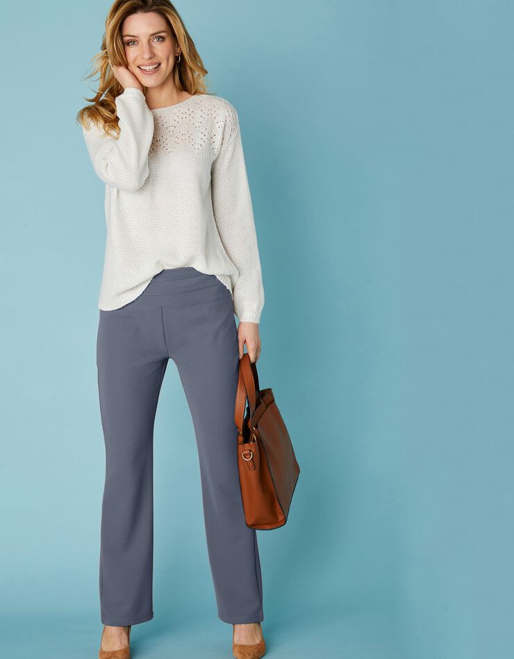 Pantalon coupe bootcut maille crêpe stretch - grande stature (gris bleuté) Pantalon coupe bootcut maille crêpe stretch - grande stature (gris bleuté)