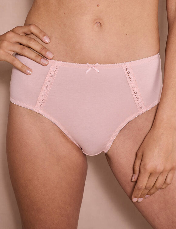 Culotte maxi en coton ajouré - Lot de 2 (rose grisé + ivoire)