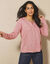 Gilet boutons fantaisie, toucher doux (rose chiné)