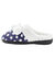 Chaussons mules polaires imprim&eacute;es pois (marine)