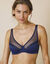 Soutien-gorge forme minimiseur en microfibre et tulle Paia, avec armatures (bleu)