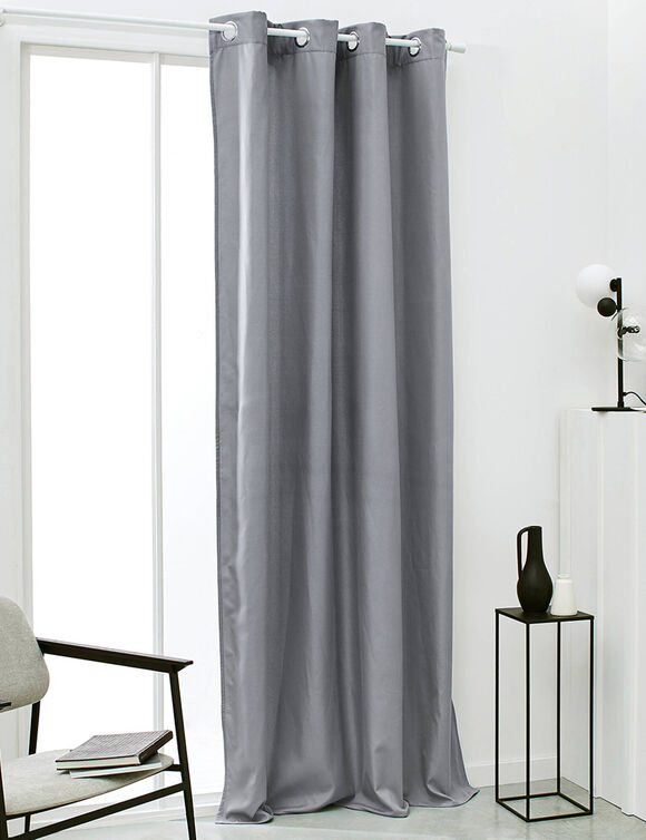 Rideau oeillets uni (gris clair)