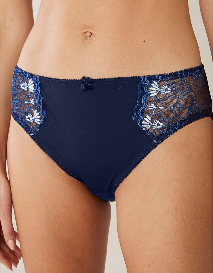 Culotte tulle brodé et microfibre Erode (bleu) Culotte tulle brodé et microfibre Erode (bleu)