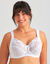 Soutien-gorge embo&icirc;tant jacquard et dentelle - avec armatures (blanc)