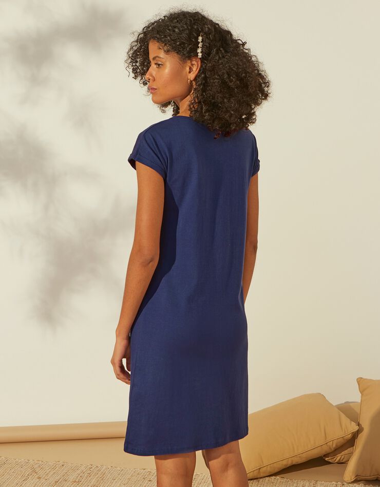 Chemise de nuit imprimé fleuri - lot de 2 (marine + parme) Chemise de nuit imprimé fleuri - lot de 2 (marine + parme)