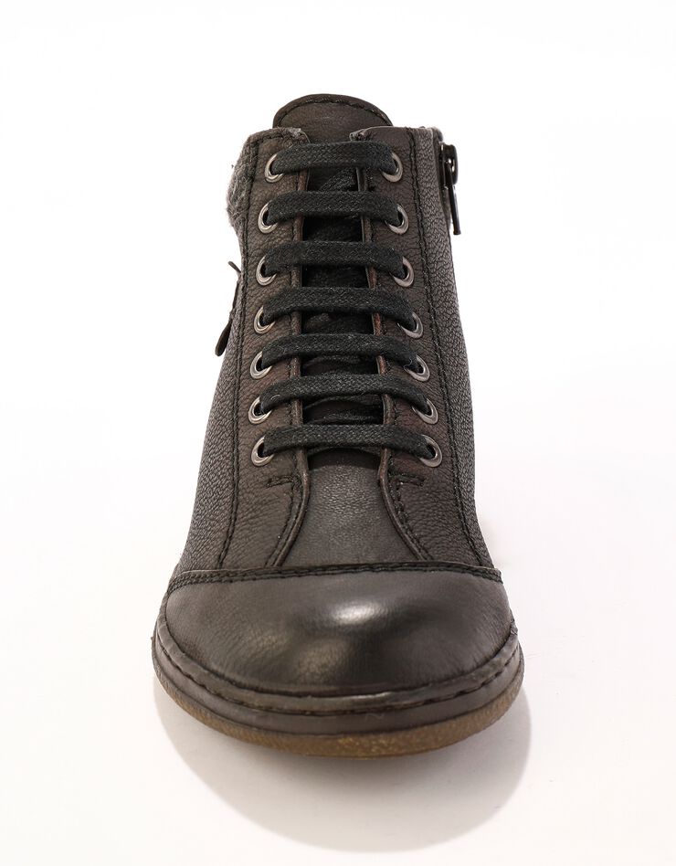Boots détente lacées et zippées en cuir (noir) Boots détente lacées et zippées en cuir (noir)