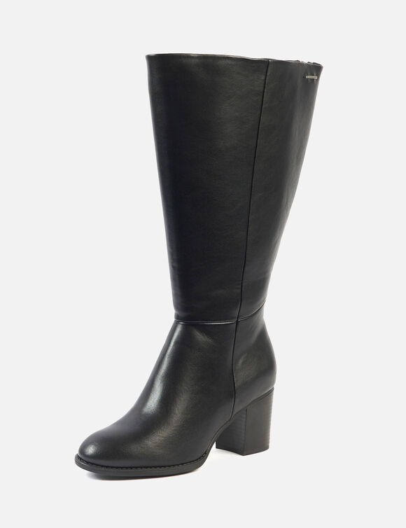 Bottes Gladys tr&egrave;s larges mollets 4XL, avec soufflet et bande &eacute;lastiqu&eacute;e (noir)